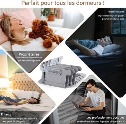 Lot de 4 supports de drap de lit