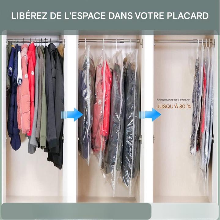 Sac de Rangement Sous Vide Suspendu avec Crochet et pompe éléctrique