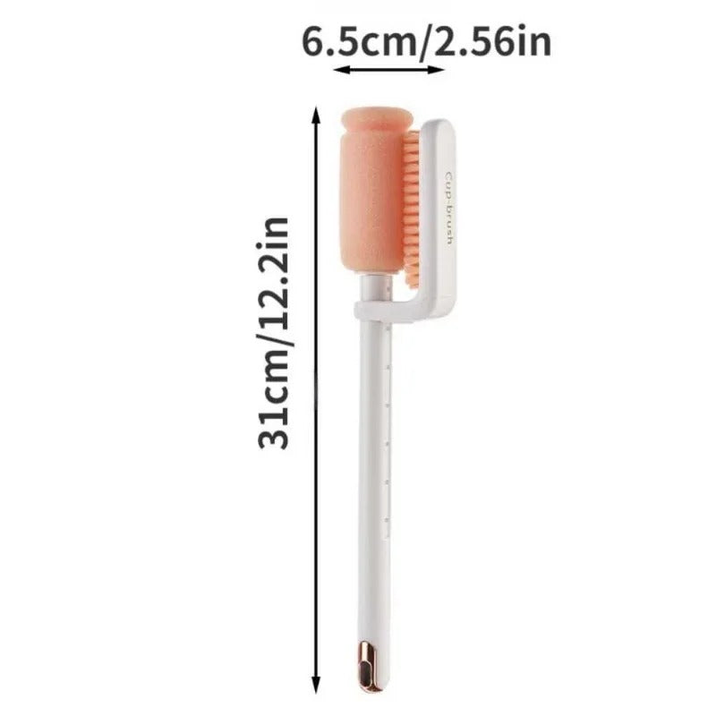Brosse à Bouteille Télescopique Polyvalente à Double Tête