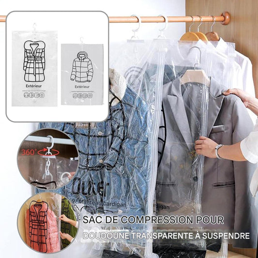 Sac de Rangement Sous Vide Suspendu avec Crochet et pompe éléctrique