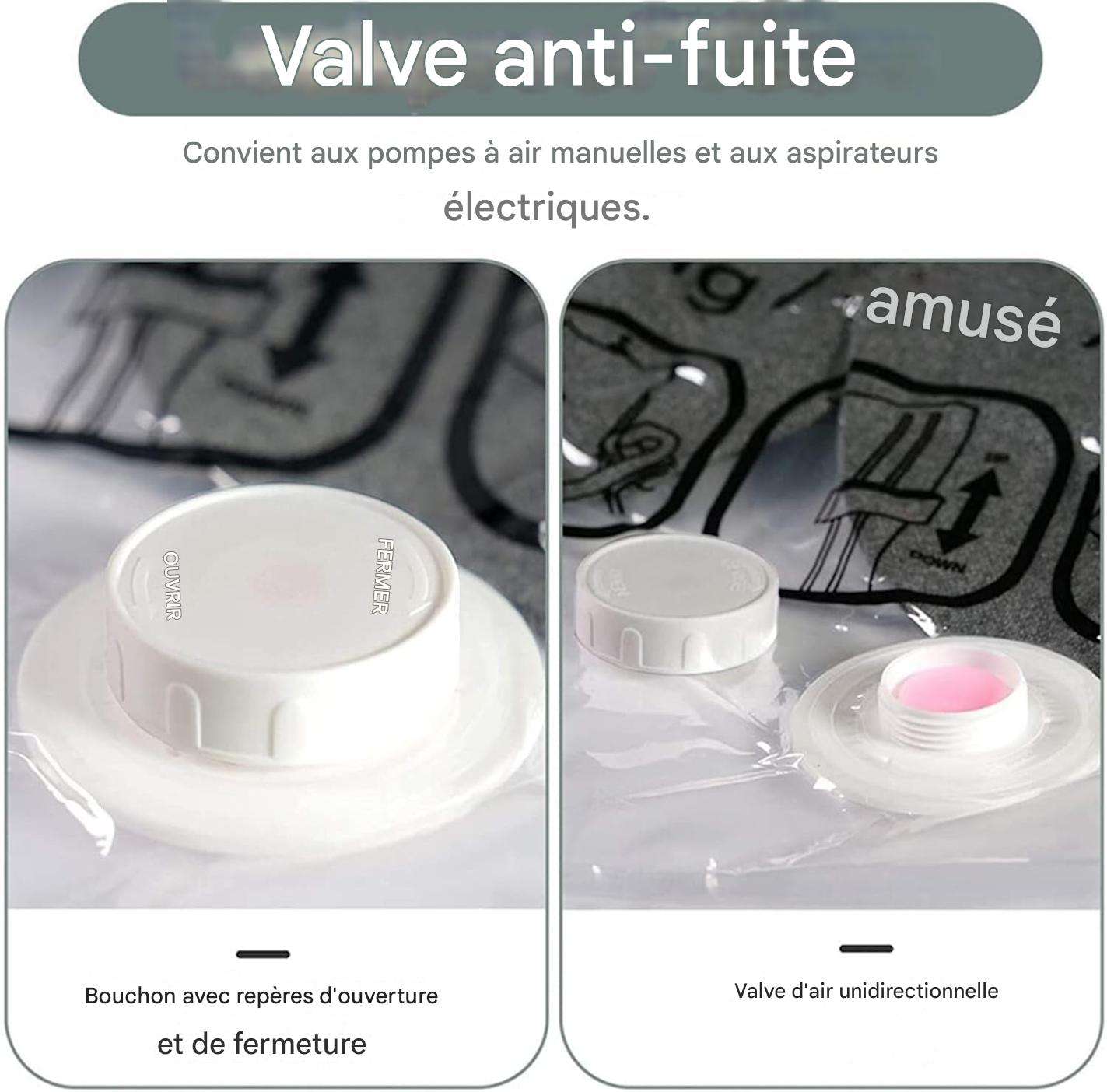 Sac de Rangement Sous Vide Suspendu avec Crochet et pompe éléctrique